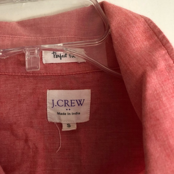 J Crew Factory button down long sleeved top in light red size Small - Picture 4 of 5